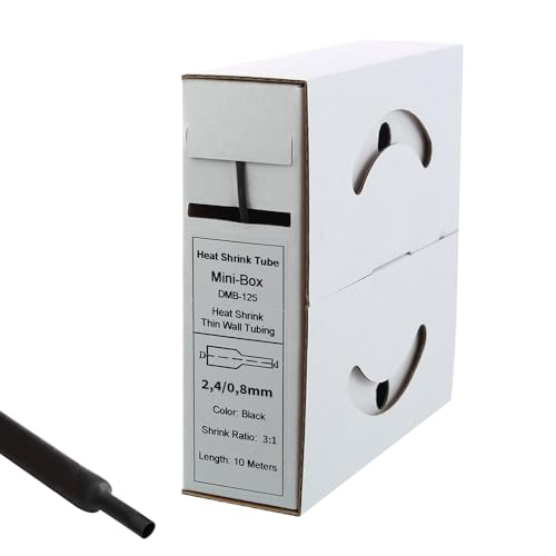 Offgridtec 10m Schrumpfschlauch mit Kleber 2,4 mm > 0,8 mm, 3:1 Schrumpfrate, Dual-Wand, Halogenfrei, Flammhemmend, Wasserdichte Kabelisolierung, Leicht zu Schneiden, Inklusive Spenderbox, Schwarz Offgridtec 10m Schrumpfschlauch mit Kleber 2,4 mm > 0,8 mm, 3:1 Schrumpfrate, Dual-Wand, Halogenfrei, Flammhemmend, Wasserdichte Kabelisolierung, Leicht zu Schneiden, Inklusive Spenderbox, Schwarz von Offgridtec