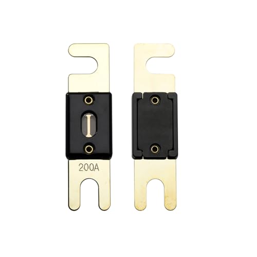 Offgridtec 200A ANL Sicherung Set für 72V DC Systeme, Hochstrom-Streifensicherungen mit Kupferanschlüssen, Niedrigem Kontaktwiderstand, Funken-Schutz, Schraubmontage, DIN43560/1 Zertifiziert, 5er-Pack von Offgridtec