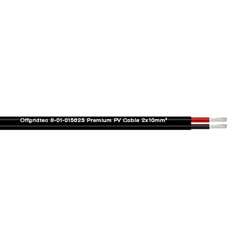 Offgridtec 2x10mm² Solarkabel, zweiadriges PV-Kabel für Solaranlagen, flexibles & trennbares Design, verzinnter Kupferleiter mit XLPO-Isolierung, hitze- & wetterbeständiges DC-Stromkabel, 10 Meter von Offgridtec