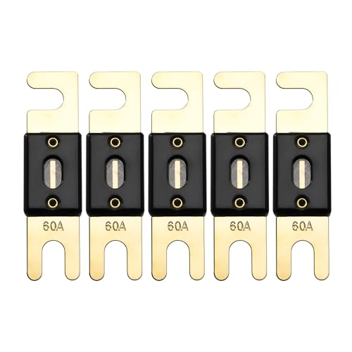 Offgridtec 60A ANL Sicherung Set für 72V DC Systeme, Hochstrom-Streifensicherungen mit Kupferanschlüssen, Niedrigem Kontaktwiderstand, Funken-Schutz, Schraubmontage, DIN43560/1 Zertifiziert, 5er-Pack Offgridtec 60A ANL Sicherung Set für 72V DC Systeme, Hochstrom-Streifensicherungen mit Kupferanschlüssen, Niedrigem Kontaktwiderstand, Funken-Schutz, Schraubmontage, DIN43560/1 Zertifiziert, 5er-Pack von Offgridtec