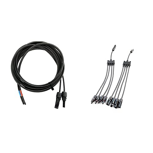 Offgridtec 7 m/4 mm Elektronik, 7 m & Offgridtec 4-fach Abzweigbuchsen T-Stecker Solarstecker inkl. 20cm 6mm² Kabelverlängerung, 4-fach mit 20cm Kabelverlängerung von Offgridtec