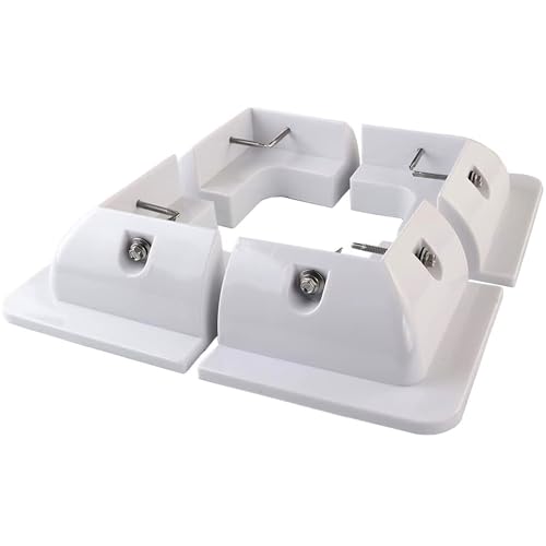 Offgridtec 4er Set ABS Eckprofil 150x150mm, Montage-Seitenklammern, 2 Edelstahlschrauben mit Unterlegscheiben und Gummiabdichtungen, Solar Panel Montagesatz für Wohnmobile, Weiß von Offgridtec