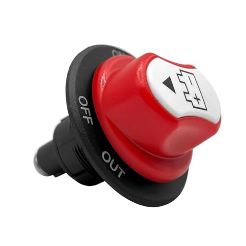 Offgridtec Batterie-Trennschalter 48V 50A Dauerstrom, M4-Anschlüsse, Drehschalter zur Stromunterbrechung für Auto, Boote, Wohnmobile, Solar – Manueller EIN/AUS-Schalter zur sicheren Energieisolierung von Offgridtec