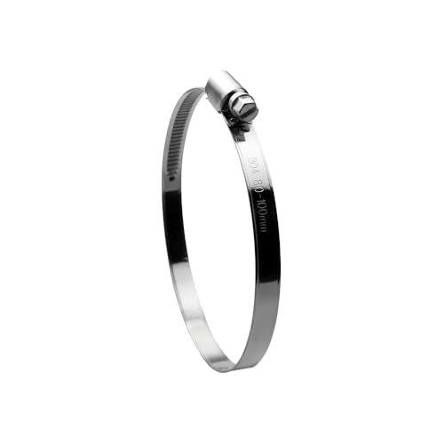 Offgridtec V2A Edelstahl-Schlauchschellen 80mm–100mm, DIN 3017 zertifiziert, 9mm Bandbreite, korrosionsbeständige und auslaufsichere Schellen für eine sichere Rohr- und Schlauchbefestigung (2 Stück) von Offgridtec