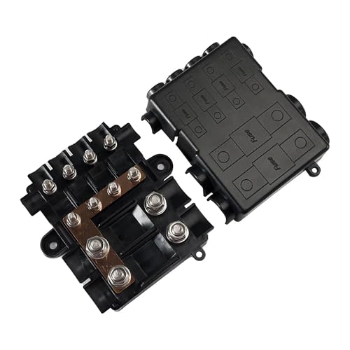 Offgridtec Sicherungshalter für 2X Mega + 4X Midi Sicherungen, Inklusive Busbar, Polyamid-Gehäuse MIT Abdeckung, Robuste Stromverteilungssicherung für hohe UND mittlere Stromkreise von Offgridtec