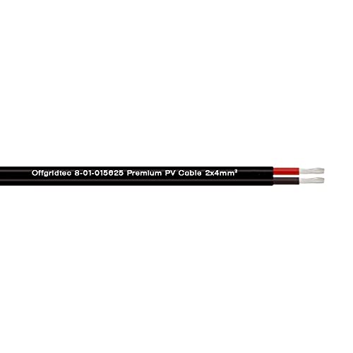 Offgridtec 2x4mm² Solarkabel, zweiadriges PV-Kabel für Solaranlagen, flexibles & trennbares Design, verzinnter Kupferleiter mit XLPO-Isolierung, hitze- & wetterbeständiges DC-Stromkabel, 10 Meter von Offgridtec