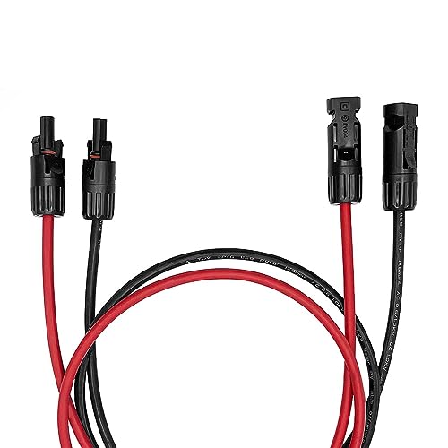 Offgridtec Solarkabel Verlängerungskabel PV-Stecker zu PV-Stecker 6mm², 1m rot/schwarz von Offgridtec