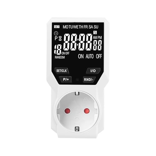 Zeitschaltuhr Schuko Steckdose mit Display 3680W/16A 18 Modi konfigurierbar Countdown Zufallsssteuerung von Offgridtec