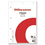 Office Depot Notizblock DIN A4+ Kariert Geheftet Papier Weiß Perforiert 200 Seiten von Office Depot