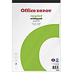 Office Depot Notizblock DIN A4+ Kariert Geleimt Papier Weiß Perforiert Recycled 100 Seiten Pack 5 von Office Depot