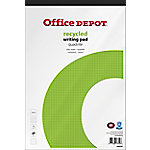 Office Depot Notizblock DIN A4+ Kariert Geleimt Papier Weiß Perforiert Recycled 100 Seiten von Office Depot