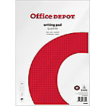 Office Depot Notizblock DIN A4 Kariert Geleimt Papier Weiß Nicht perforiert 100 Seiten Pack 10 von Office Depot