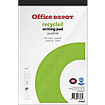 Office Depot Notizblock DIN A5+ Kariert Geleimt Papier Weiß Perforiert Recycled 100 Seiten von Office Depot