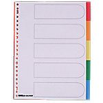 Office Depot Blanko Register DIN A4 Weiß Mehrfarbig 5-teilig PP (Polypropylen) Rechteckig 23 Löcher 5 Blatt von Office Depot