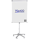 Office Depot Freihstehendes Flipchart Executive Höhenverstellbar 70 x 100 cm Mit 5 Rollen und Stiftablage Silber von Office Depot