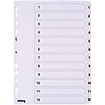 Office Depot Register DIN A4 Weiß 12-teilig 11-fach Mylar 1 bis 12 von Office Depot