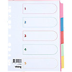 Office Depot Standard Blanko Register Recycelt DIN A4 Farbig Sortiert Mehrfarbig 5-teilig Pappkarton Rechteckig 11 Löcher 5 Blatt von Office Depot