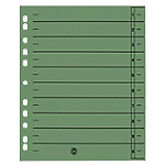 niceday 1 bis 10 Trennblätter DIN A4 Überbreite Grün 10-teilig Pappkarton Rechteckig 11 Löcher 100 Stück von Niceday