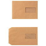 Office Depot Briefumschläge Mit Fenster C5 229 (B) x 162 (H) mm Selbstklebend Braun 90 g/m² 500 Stück von Office Depot