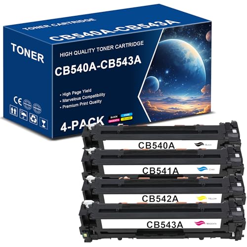 Office Ink Toner 4 Stück Ersatz für HP 125A CB540A CB541A CB542A CB543A Tonerkartusche Kompatibel für HP CP1210 CP1215 CP1215N CP1217 CP1510 CP1515 CP1515N CP1515N CP1518 CP1318NI CM1312NF CM1312N von Office Ink Toner