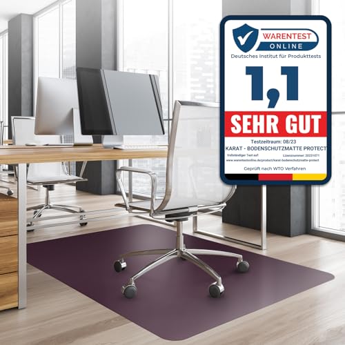 Office Marshal® Bodenschutzmatte in Trendfarben | 114 x 150 cm für Hartböden | ohne schädliche Weichmacher und PVC | Größe und viele Farben zur Auswahl (Lila) von Office Marshal