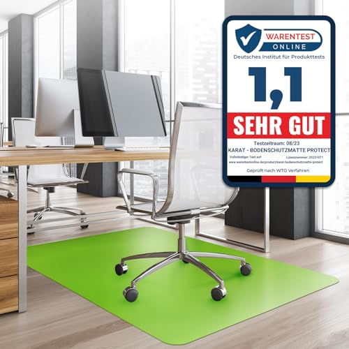 Office Marshal® Bodenschutzmatte in Trendfarben | 114 x 200 cm für Hartböden | ohne schädliche Weichmacher und PVC | Größe und viele Farben zur Auswahl (Hellgrün) von Office Marshal