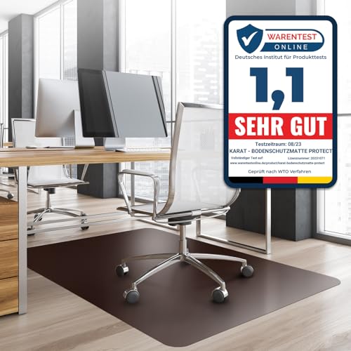 Office Marshal® Bodenschutzmatte in Trendfarben | 114 x 150 cm für Hartböden | ohne schädliche Weichmacher und PVC | Größe und viele Farben zur Auswahl (Kupferbraun) von Office Marshal