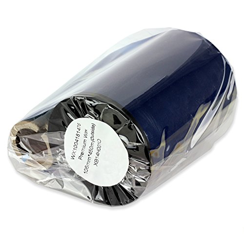 OfficeSmartLabels WX1002501476 Thermowachsband, kompatibel mit Zebra-Druckern, 2,5 cm Kern, Schwarz, 1 Stück von OfficeSmartLabels