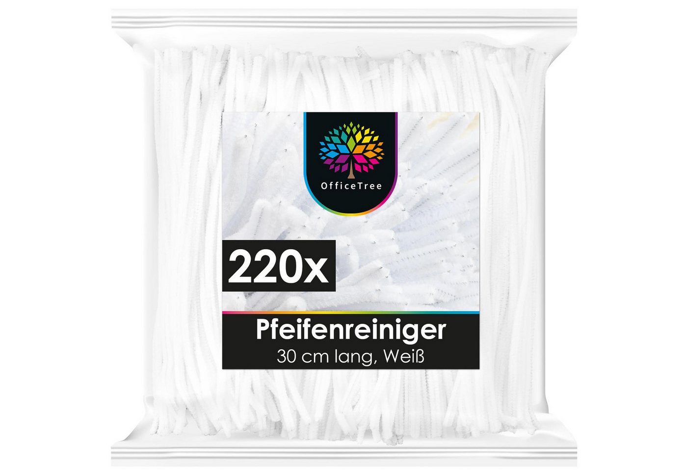 OfficeTree Basteldraht 220x Pfeifenreiniger Weiß 30 cm, XXL Set OfficeTree Basteldraht 220x Pfeifenreiniger Weiß 30 cm, XXL Set von OfficeTree