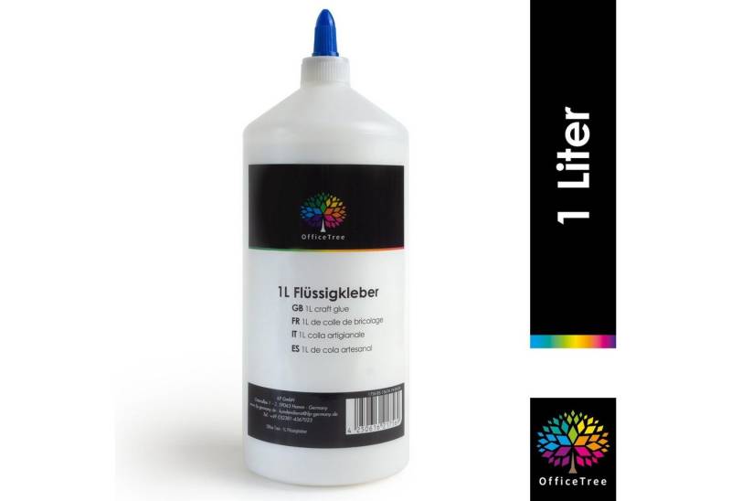 OfficeTree Wok OfficeTree Bastelkleber 1 Liter - Transparent Trocknend, (Set) von OfficeTree