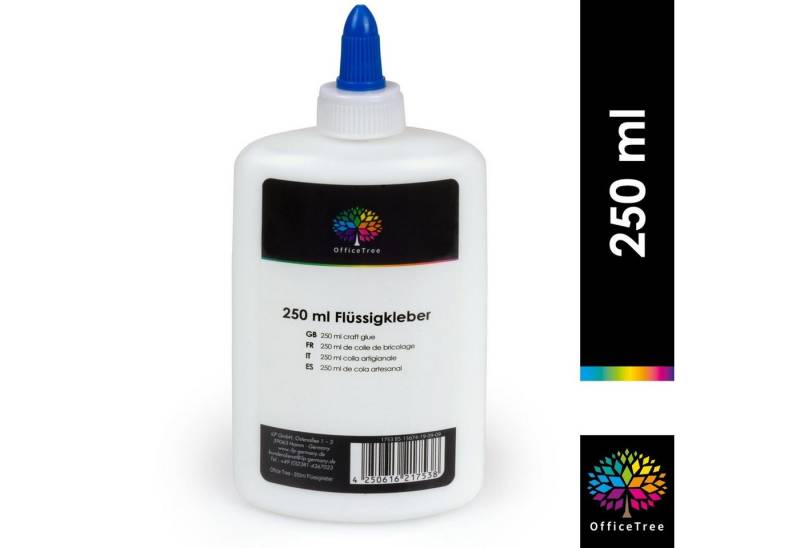 OfficeTree Wok OfficeTree Bastelkleber 250 ml - Transparent Trocknend (wp), (Set) von OfficeTree