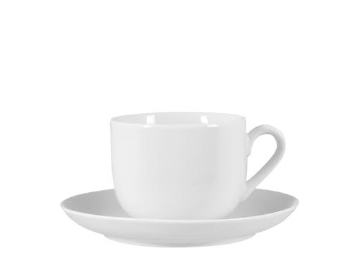 Officine Standard Oslo Set aus 6 Teetassen mit Untertassen, Porzellan, Weiß, 18 ml von Officine Standard