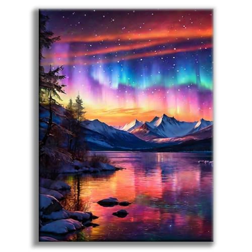 Diamond Painting Erwachsene Aurora, Polarlicht 5D Diamant Painting Bilder, Landschaft Diamond-malerei Erwachsene, Natur Diamantmalerei-set für Geschenk, zur Entspannung und als Wanddeko 30x40 cm Diamond Painting Erwachsene Aurora, Polarlicht 5D Diamant Painting Bilder, Landschaft Diamond-malerei Erwachsene, Natur Diamantmalerei-set für Geschenk, zur Entspannung und als Wanddeko 30x40 cm von Offito Art