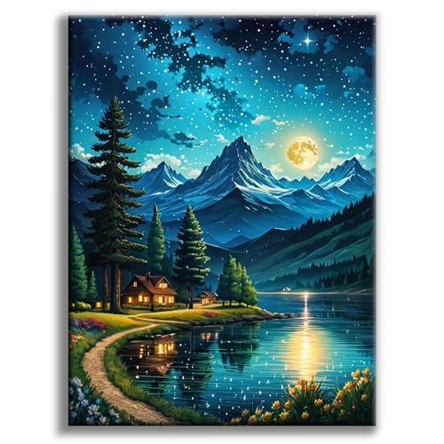 Diamond Painting Erwachsene Sternenhimmel, Berg 5D Diamond Painting Bilder, Landscape Diamant-malerei Erwachsene, Natur Diamantmalerei-set für Geschenk, zur Entspannung und als Wanddeko 30x40 cm Diamond Painting Erwachsene Sternenhimmel, Berg 5D Diamond Painting Bilder, Landscape Diamant-malerei Erwachsene, Natur Diamantmalerei-set für Geschenk, zur Entspannung und als Wanddeko 30x40 cm von Offito Art