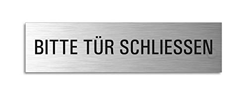 Schild Bitte Tür schliessen 160x40 mm Aluminiumschild Edelstahl-Optik vollflächig selbstklebend 10115-S Schild Bitte Tür schliessen 160x40 mm Aluminiumschild Edelstahl-Optik vollflächig selbstklebend 10115-S von OFFORM DESIGN