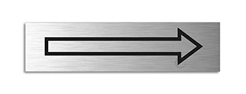 Türschild Richtungspfeil Piktogramm Aluminiumschild Edelstahl-Optik 160 x 40 mm selbstklebend von OFFORM DESIGN