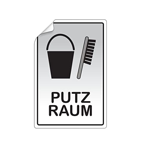 OFFORM DESIGN Folienschild Putzraum 130x90 mm Türaufkleber Piktogramm Nr.43724 von OFFORM DESIGN