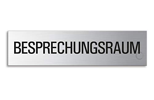 OFFORM DESIGN Schild Besprechungsraum 160 x 40 mm Türschild aus Edelstahl fein-matt gebürstet selbstklebend Nr.10164 von OFFORM