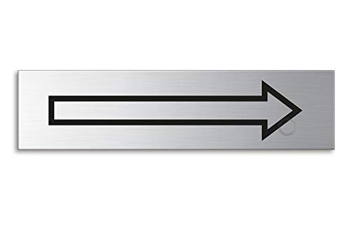 Schild - Richtung Pfeil | Türschild aus Edelstahl 160 x 40 mm selbstklebend | Original Ofform Design Nr.10174 von OFFORM DESIGN