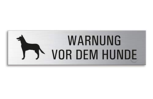 Schild Warnung vor dem Hunde 160 x 40 mm Türschild aus Edelstahl gebürstet selbstklebend 27173 Schild Warnung vor dem Hunde 160 x 40 mm Türschild aus Edelstahl gebürstet selbstklebend 27173 von OFFORM
