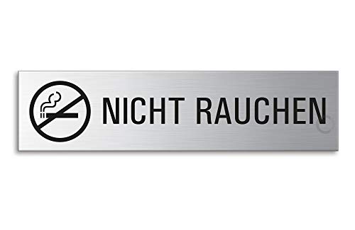 OFFORM DESIGN Schild - Nicht Rauchen | Türschild aus Edelstahl 160 x 40 mm selbstklebend Nr.10170 von OFFORM DESIGN