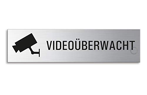 Schild videoüberwacht Videoüberwachung 160 x 40 x 1 mm Edelstahl gebürstet selbstklebend 10153 Schild videoüberwacht Videoüberwachung 160 x 40 x 1 mm Edelstahl gebürstet selbstklebend 10153 von OFFORM DESIGN