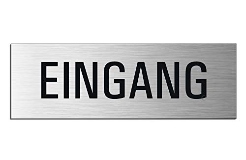 Schild Eingang 240 x 80 mm Türschild aus Aluminium gebürstet Edelstahloptik vollflächig selbstklebend 10509-S Schild Eingang 240 x 80 mm Türschild aus Aluminium gebürstet Edelstahloptik vollflächig selbstklebend 10509-S von OFFORM DESIGN