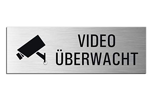 Schild - Video überwacht | Türschild 240 x 80 mm Aluminiumschild selbstklebend Ofform Design Nr.26012-S von Ofform - Sign 240x80 mm