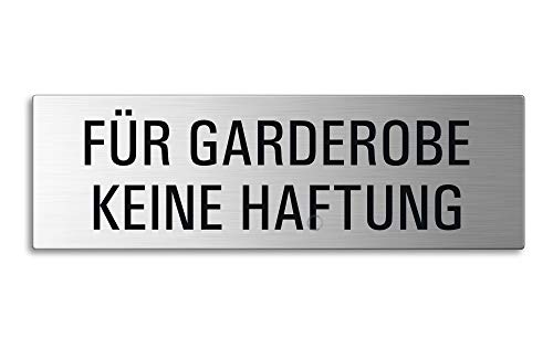 OFFORM DESIGN Edelstahl Schild Türschild | 255x80 mm | selbstklebend | Keine Haftung für Garderobe | 26016 von OFFORM DESIGN