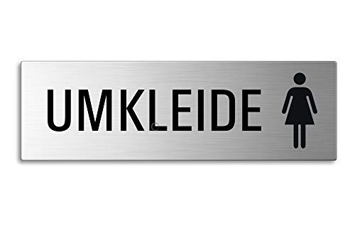 OFFORM DESIGN Edelstahlschild Türschild Textschild Umkleide Damen 255x80x1 mm Nr.7502 von OFFORM DESIGN