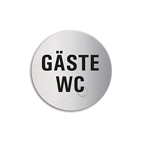 Türschild - Schild Gäste WC | Edelstahl Ø 60 mm selbstklebend | Original Ofform Design Nr.7111 von OFFORM