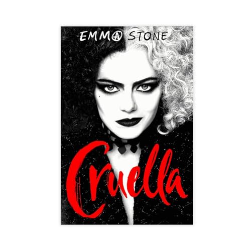 Emma Stone Filmposter Cruella (2) Leinwand Poster Schlafzimmer Dekor Sport Landschaft Büro Zimmer Dekor Geschenk ungerahmt 30 x 45 cm von OffsuM