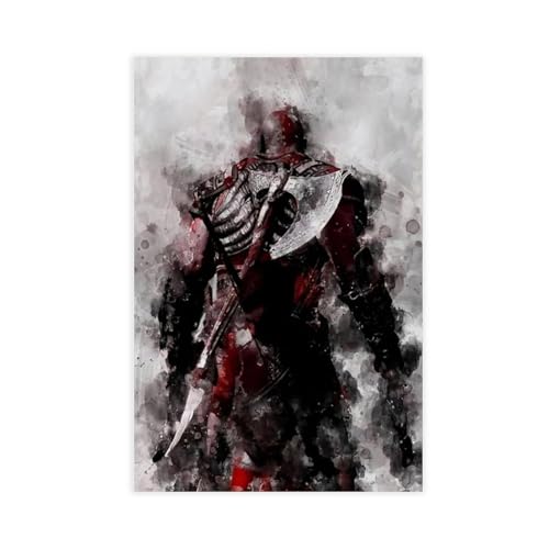 God of War Kratos Poster auf Leinwand, Schlafzimmer, Dekoration, Sport, Landschaft, Büro, Raumdekoration, Geschenk, ungerahmt, 30 x 45 cm von OffsuM