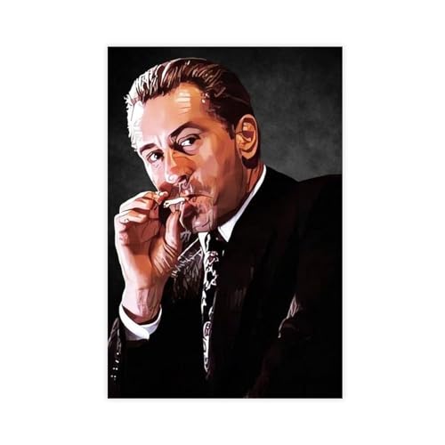 Goodfellas Poster – Robert De Niro Rauchen Poster Ölgemälde Druck – Goodfellas – Filme – TV – Po Leinwand Poster Wandkunst Dekor Druck Bild Gemälde für Wohnzimmer Schlafzimmer Dekoration ungerahmt von OffsuM